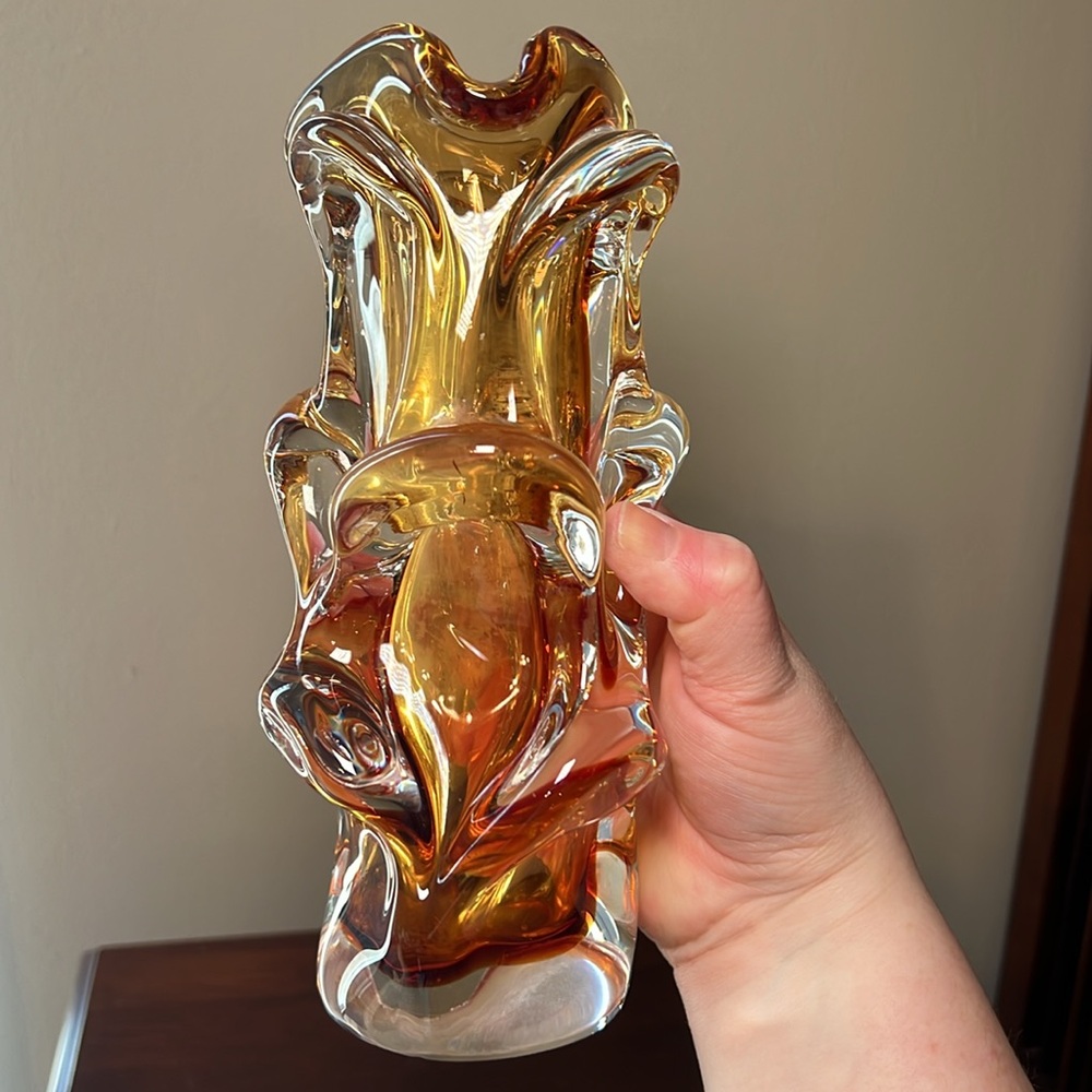 Vintage Czech Art Glass Vase by Jan Beranek for Skrdlovice - Picture 7 of 12